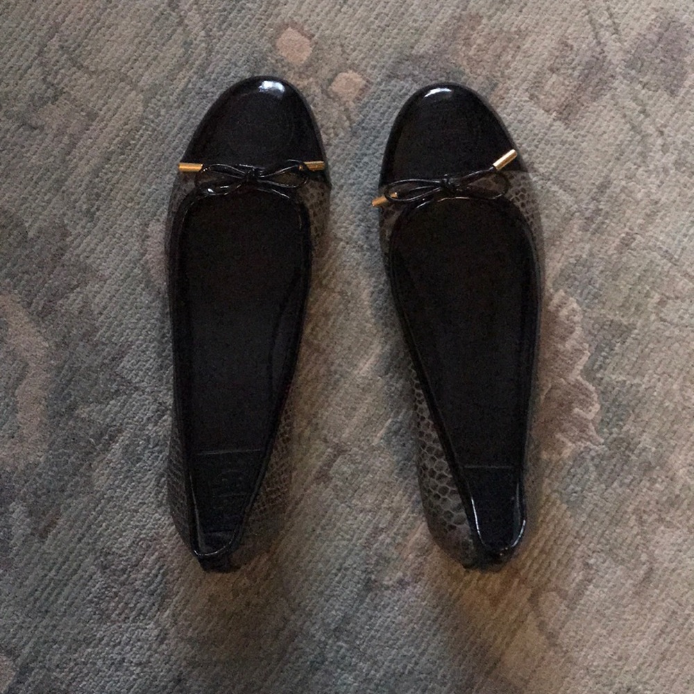 TORY BURCH animal print ballet flats
